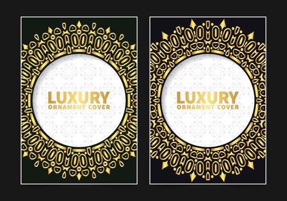 luxury gold circle pattern frame cover template