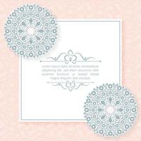 soft mandala pattern text frame vector