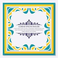 Calligraphy square ornament frame design vector