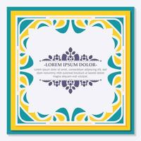 Calligraphy square ornament frame design vector