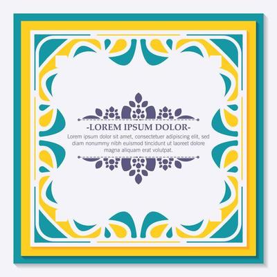 Calligraphy square ornament frame design