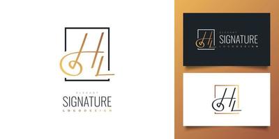 Initial H and L Logo Design in Minimalist Handwriting Style. HL Initial Signature for Logo or Business Identity vector