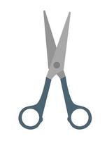 Vector scissors clip art. Cute office stationery object isolated on white background. Paper cut out symbol. Flat illustration.