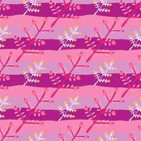 Hand drawn a sprig with berries seamless pattern. Branch with leaves and berry wallpaper. vector