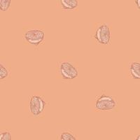Seamless pattern lemon half engraving. Vintage background of citrus fruits in hand drawn style. vector