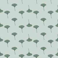 Seamless pattern engraved leaves Ginkgo Biloba. Vintage background botanical with foliage in hand drawn style. vector