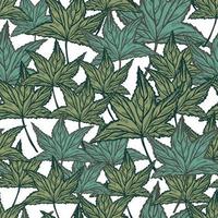 Engraved tree leaves seamless pattern. Vintage background botanical with foliage in hand drawn style.