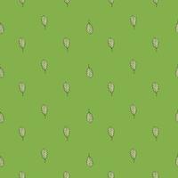 Leaves oak engraved seamless pattern. Vintage background botanical with forest foliage in hand drawn style. vector