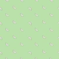Seamless pattern engraved slice lemon. Vintage background piece lemon or lime in hand drawn style. vector