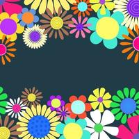 Groovy Sixties Flower Frame vector