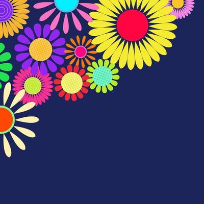 Retro Daisy Flower Border Design