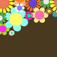 Retro Daisy Blossom Flower Power Border vector