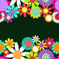 Retro Floral Page Frame Decor vector