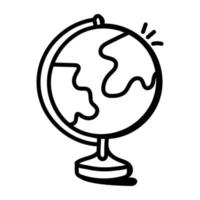 Creatively designed doodle icon of table globe