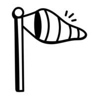 A handy icon of windsock in sketchy style vector