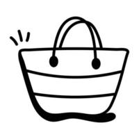 Easy to use icon of beach bag in doodle style vector