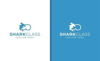 Hammerhead shark glasses logo vector