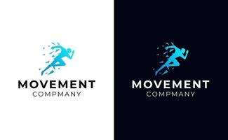 Abstract man running logo vector