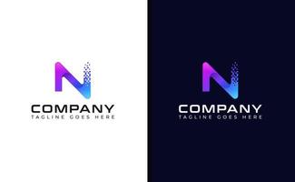 Letter N technology gradient logo