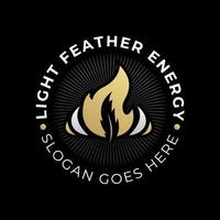 Feather light logo vector