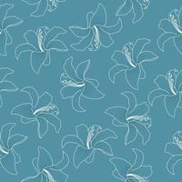 Lily seamless pattern vector