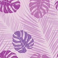 hermosas hojas tropicales rama diseño de patrones sin fisuras. hojas tropicales, fondo de patrón floral transparente de hoja de monstera. ilustración brasileña de moda. diseño de primavera verano para estampados de moda vector
