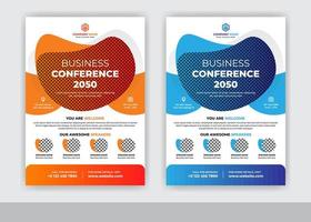 Business conference marketing flyer template design vector