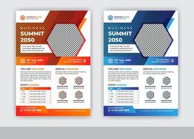 Abstract business summit flyer template design vector