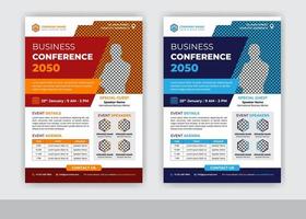 Abstract business conference and online marketing flyer template design vector