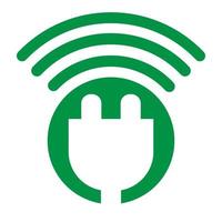 icono de toma de corriente wi-fi. esquema de icono de vector de enchufe de alimentación wi-fi para diseño de logotipo sobre fondo blanco