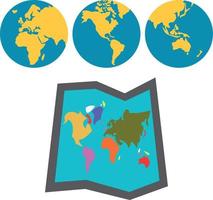 globe and world map vector