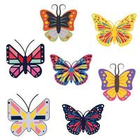 set of butterflies background vector