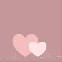 Vector of two hearts isolated on pink background