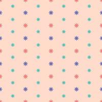 Seamless pattern of colorful stars on pastel orange background vector