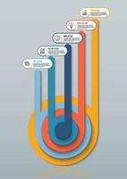 El vector de diseño infográfico y los iconos de marketing se pueden utilizar para el diseño del flujo de trabajo, el diagrama, el informe anual y el diseño web. concepto de negocio con 5 opciones, pasos o procesos