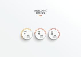 plantilla línea de tiempo infográfico color horizontal numerada para tres posiciones. concepto de negocio con 3 opciones. se puede utilizar para flujo de trabajo, banner, diagrama, diseño web, gráfico de área. vector