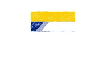 marqueur de drapeau du venezuela ou animation de croquis de couleur au crayon video