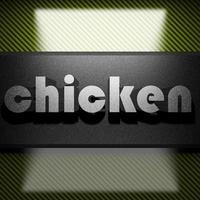 chicken word of iron on carbon photo