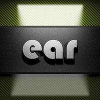 ear word of iron on carbon photo