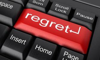 regret word on red keyboard button photo