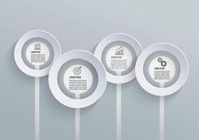 Vector abstract 3d paper infographic elements. Circular infographics.