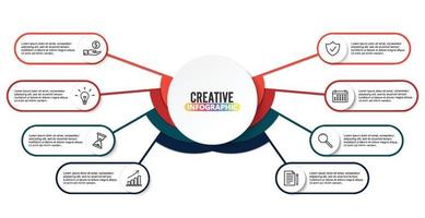 plantilla de infografía vectorial con etiqueta de papel 3d, círculos integrados. concepto de negocio con opciones. para contenido, diagrama, diagrama de flujo, pasos, partes, infografías de línea de tiempo, diseño de flujo de trabajo, gráfico vector