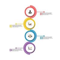 plantilla infográfica circular cuatro opciones, procesos o pasos para la presentación empresarial vector