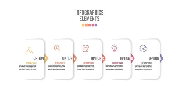 Five paper white overlapping arrows placed in horizontal row. Concept of 5 successive. For content, diagram, flowchart, steps, parts, timeline infographics, workflow layout, chart. vector
