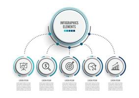 Plantilla de opciones de número de infografías abstractas. ilustración vectorial. se puede utilizar para el diseño de flujo de trabajo, diagrama, opciones de pasos comerciales, banner, diseño web. iconos de trazo. vector