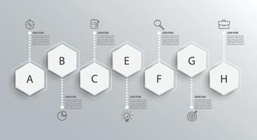 plantilla de diseño infográfico e iconos de marketing. plantilla para diagrama, gráfico, presentación y gráfico redondo. concepto de negocio con 7 opciones, partes, pasos o procesos. Visualización de datos. vector