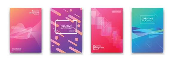 Vector Brochure Flyer design Layout template, size A4, Curve design, colorful gradient shape and line dynamic background. geometric pattern vivid color. Vector illustrate.