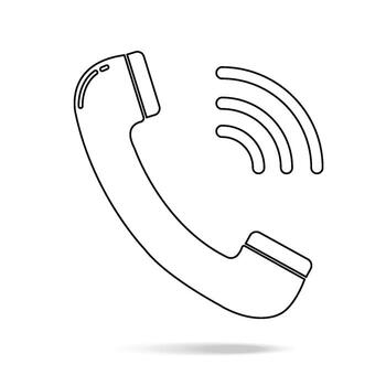 Outline phone icon in trendy flat style isolated on grey background. Handset icon with waves. Telephone symbol for your design, logo, UI. Vector illustration, EPS10.