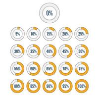 conjunto de diagramas de porcentaje de círculo para elementos de diseño de infografías vector