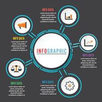 plantilla de opciones de infografía abstracta. ilustración vectorial se puede usar para diseño de flujo de trabajo, diagrama, opciones de pasos comerciales, banner, diseño web. vector